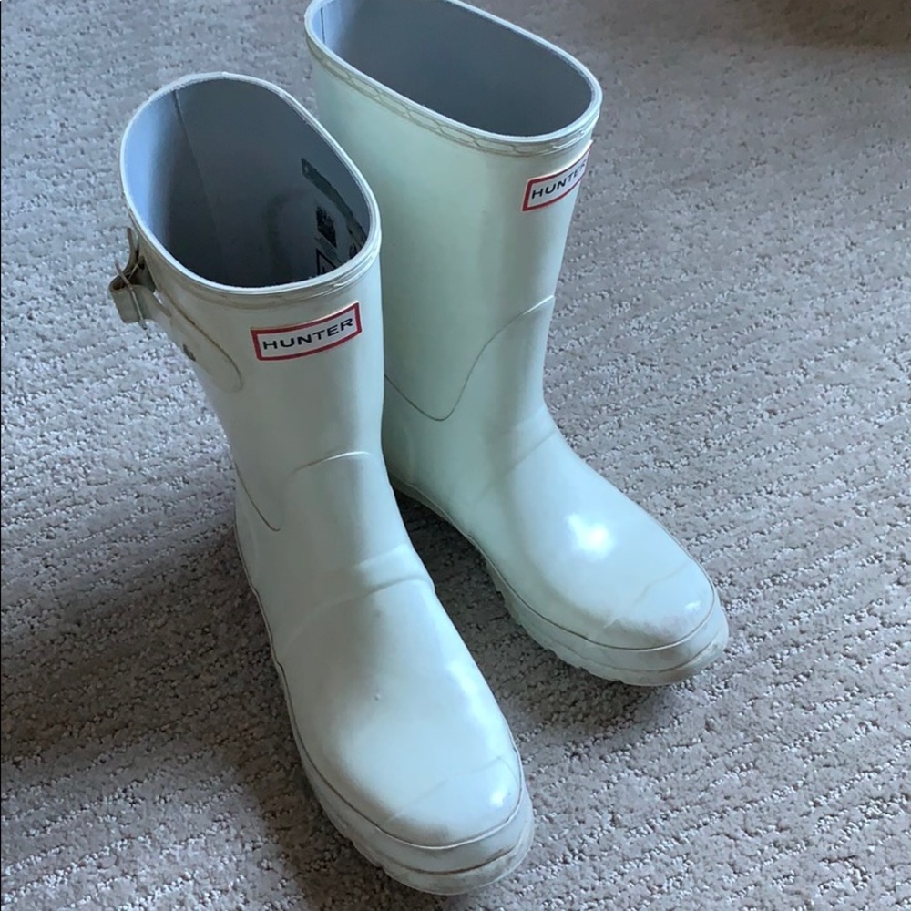 Hunter boots white